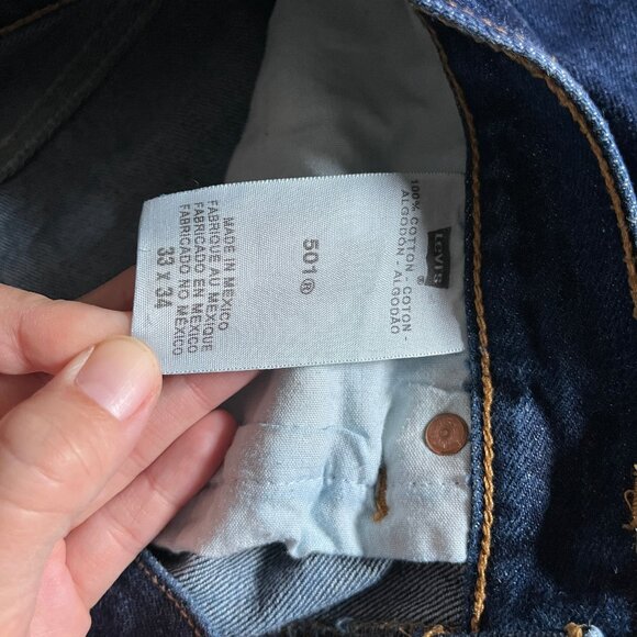 Levi's 501 Straight Leg Button Fly Jeans - Men's Size 33*33 - Blue - Picture 7 of 7